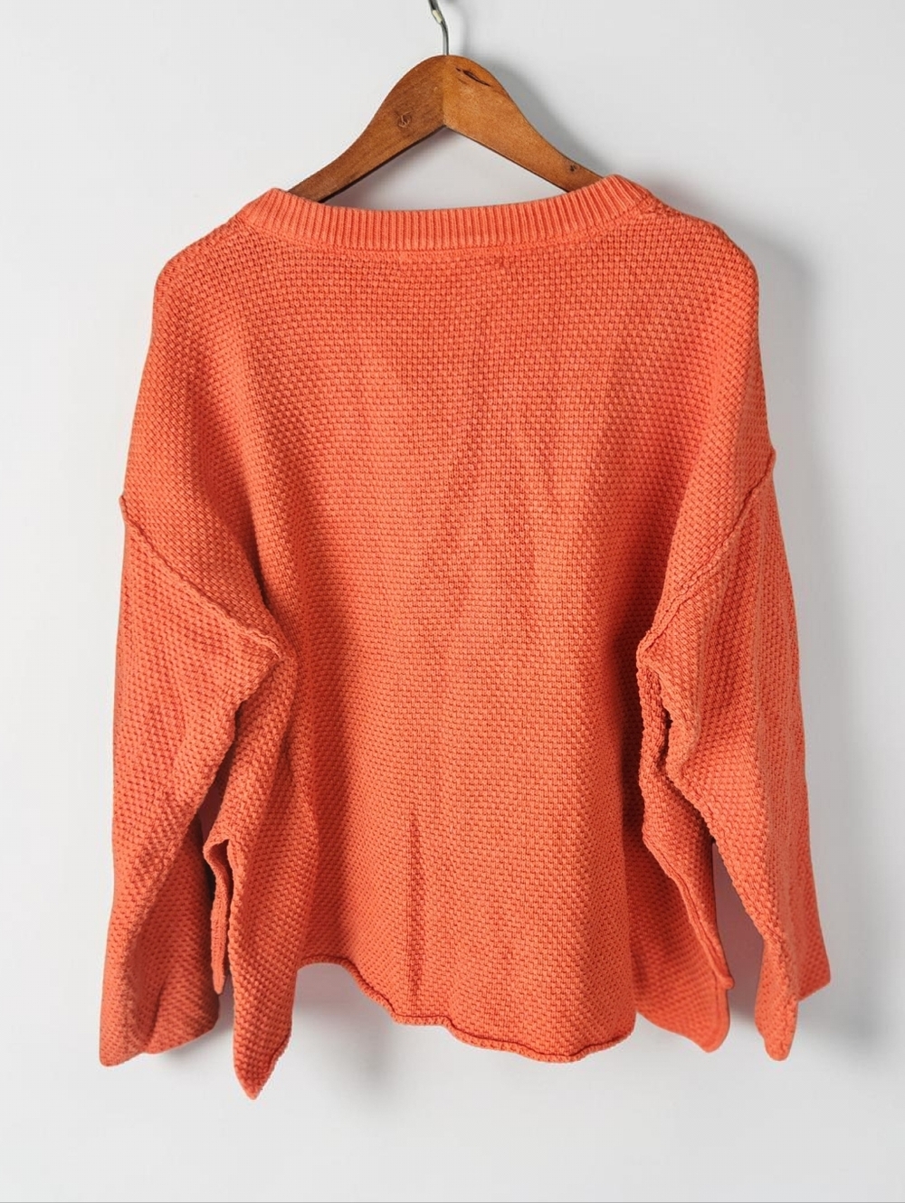 Free People Beach Hailee Waffle Knit Set Womens S Burnt Orange Wide Leg Henley - Picture 6 of 16